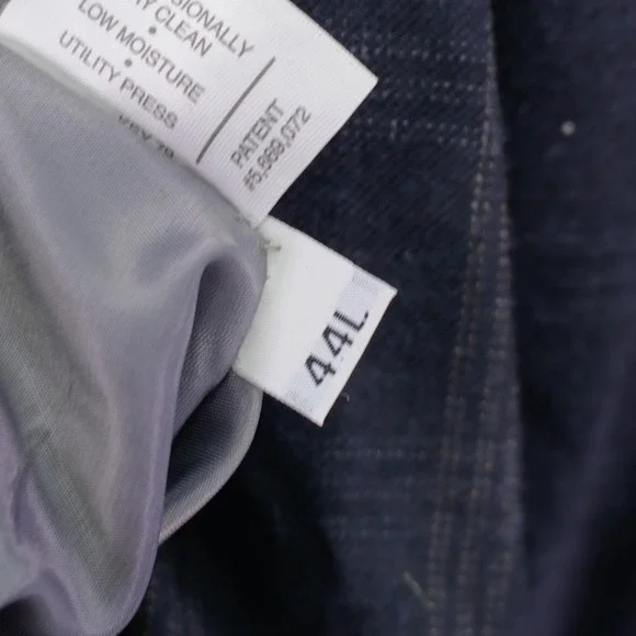 Hart Schaffner Marx Blue / Gray With Tan White Windowpane Wool Sport‎ Coat 42L